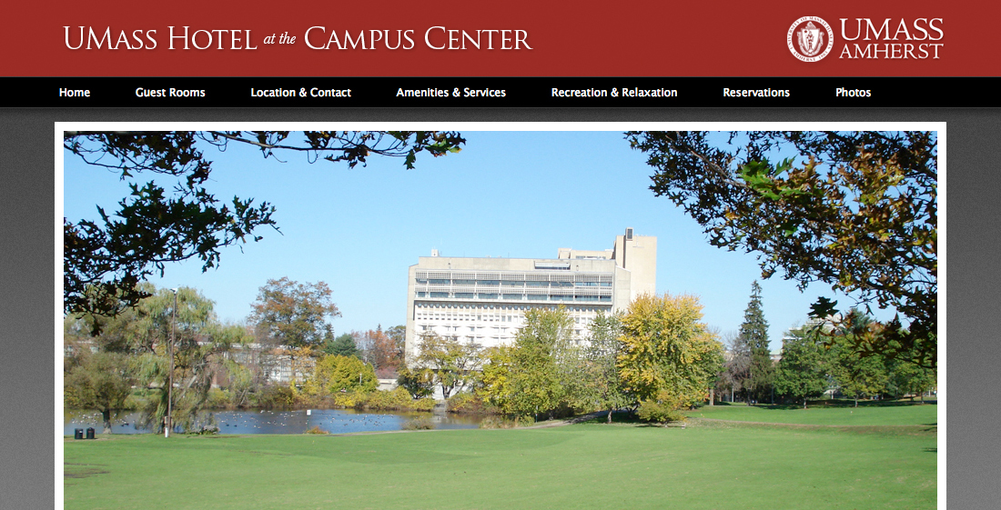 A screenshot of A screenshot of UMass Campus Center Hotel.